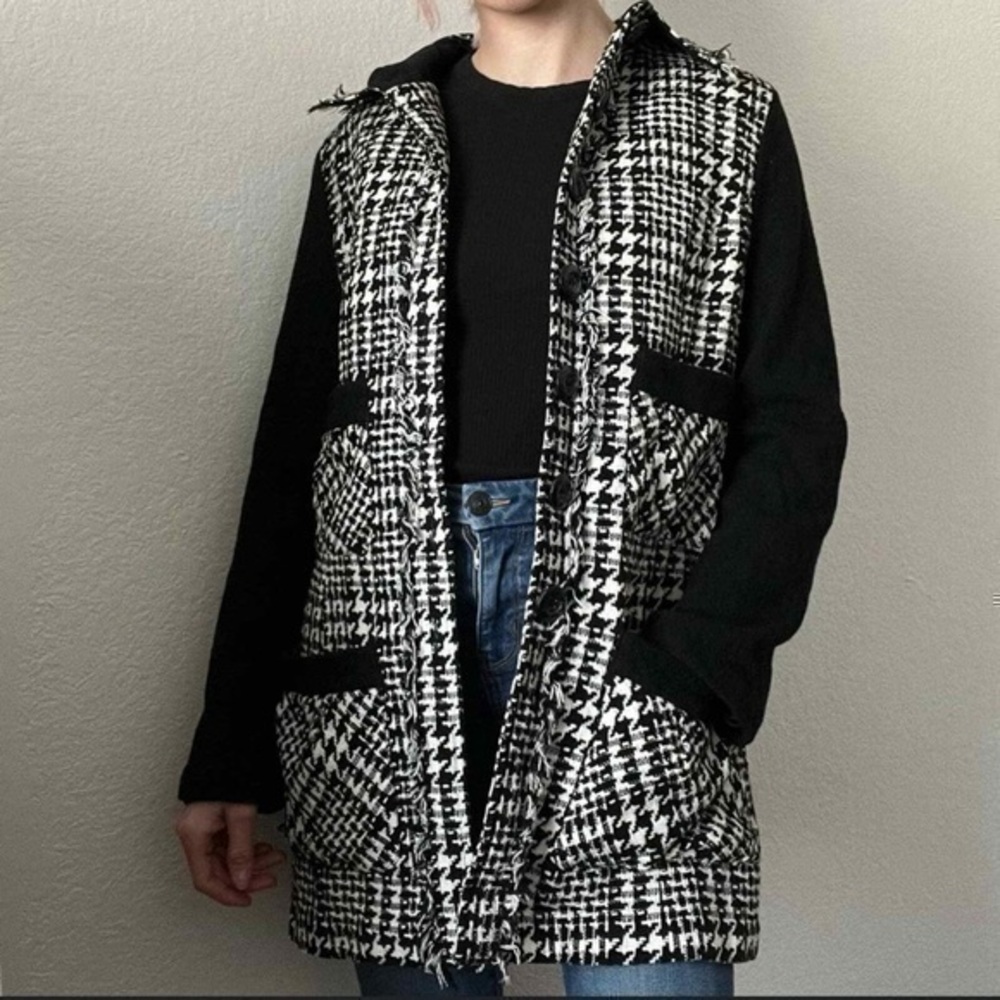 Luii Stooth Tweed Wool Blend Long Sleeve Jacket Size medium